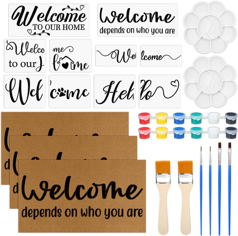 Chunful 3 Pack Coir Doormat Craft Kit, Make Your Own Personalized Doormat