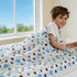 Kids Throw Blanket Soft Cotton Toddler Blanket with Blue & Gray Stars