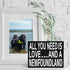 JennyGems Newfoundland Gifts, "All You Need Is Love and a Newfoundland" Wooden Sign, Made in USA