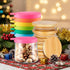 Mumufy 12 Pcs Yogurt Jar Lids Set, 6 Colorful Covers Silicone Jar