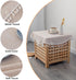 24 Inch Linen Small Round Tablecloth Beige Washable Wrinkle Resistant Table Cover with Tassels Farmhouse Decorative