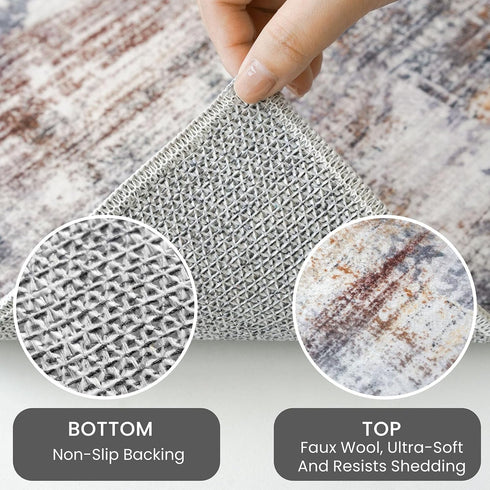 IOHOUZE Small Abstract Area Rug 2x3 Ft, Washable Door Mat with Rubber Backing, Soft Non Slip Rug for Kitchen