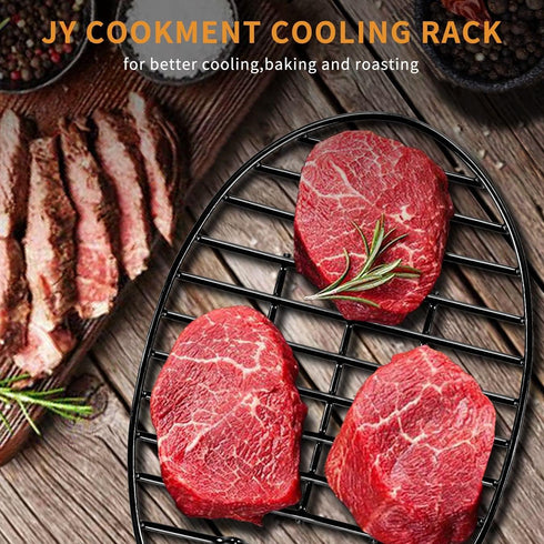 JY COOKMENT Cooling Roasting Rack, Integrated Feet, Enameled Coating, Dishwasher Safe (10inch*6.5inch)