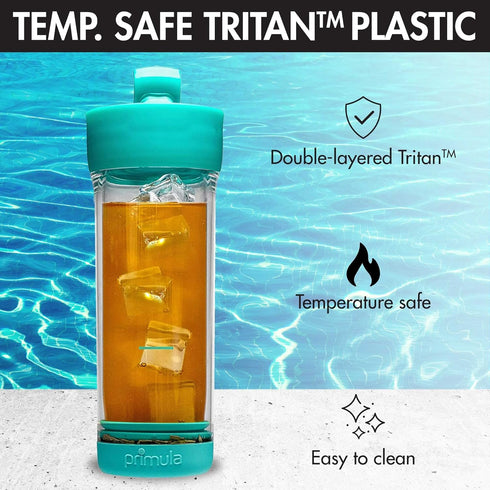Primula Press & Go Iced Tea Brew Tumbler, 16 oz, Teal