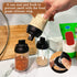 Spice Containers Glass, 3Pcs Kitchen Glass Condiment Containers with Lids, 8 oz Spice Jars, Moisture-Proof Seasonings