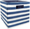DII Polyester Cube Storage Collection Hard Sided Collapsible, 11x11x11, Nautical Blue