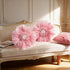 ELSKERJW 3D 14Inch Handmade Flower Round Throw Pillow Cute Decorative Daisy Accent Cushion Elegant Soft Floral Pillow