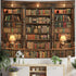 Spenlife 6080 Inches Bookshelf Tapestry Wall Hanging Vintage Library Wall Tapestry, Old Books on Shelf Classical Study