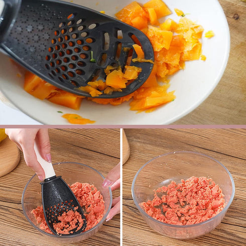 Multifunctional Cooking Spoon, 2 Pcs Non-toxic Heat-resistant Skimmer Scoop Slotted Spoon for Cooking