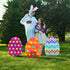 4-Pack 18x24.5 Fun Express Jumbo Easter Eggs Yard Signs - Large Outdoor Easter Decorations with Stakes |