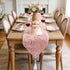 Blush Pink Table Runner Triangular End, 72 inch Spring Mother's Day Fluffy