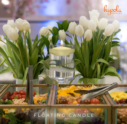 HYOOLA Premium Ivory Floating Candles, 1.75 Inch, 20 Pack, European Made