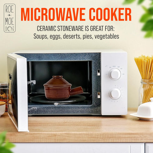 Roe & Moe Egg Cooker - Non-Stick Ceramic Microwave Egg Poacher with Dome Lid for Perfect Eggs and Soups