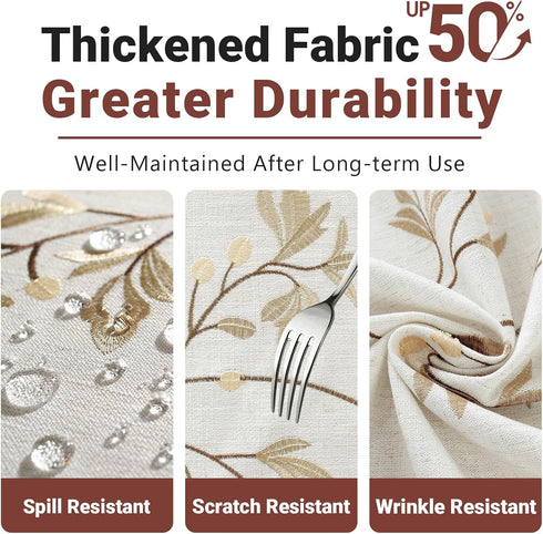 55x55 Inch Laolitou Cotton Linen Waterproof Tablecloth for Dining Table Farmhouse Kitchen Rectangle Table Cloth Coffee