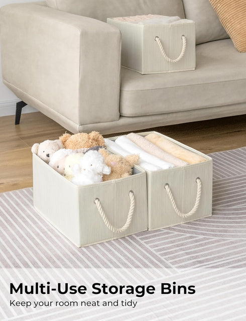 StorageWorks Large Storage Baskets for Organizing, Foldable Fabric Storage Bins with Handles, 3-Pack
