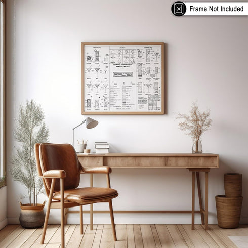 16x20 Poster Master Cocktail Construction Chart Poster - Retro Cocktail Print - Alcohol Art - Bar Cart Design