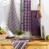 DII Assorted Woven Kitchen Set, 5 Piece - Dishtowel 18x28, Dishcloth 13x13, Eggplant