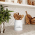 Barnyard Designs Ceramic Farmhouse Utensil Holder for Kitchen Counter, Large Rustic Utensil Crock, 6.75” (White)