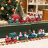 3 Pack Set Happy Trees Christmas Decorations Indoor - Wooden Train Xmas Table Decor & Christmas Knick Knacks
