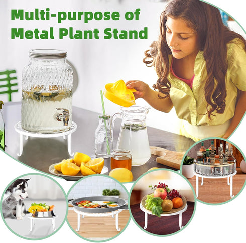 5 Pack Plant Stands White Metal Plant Stand for Outdoor Indoor Plants Heavy Duty Flower Pot Stands for Multiple Plants