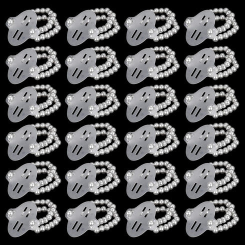Hicarer 24 Pieces Corsage Wristlet Elastic Pearl Wrist Bands for Wedding DIY Faux Flowers Decor for Beach Party