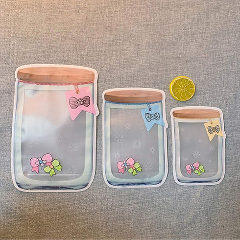Enkrio 20 Large Reusable Mason Jar Zipper Bags, Airtight Seal Saver for Seeds, Candy, Biscuits, Spices (20Pcs)