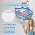 4.32 UNEEDE Gallons Dinosaur Print Corner Bath Toy Storage | Blue Mesh Shower Caddy with Quick Drain & Bottom Zipper