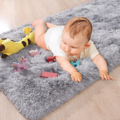 2x6 Chicrug Cute Fluffy Area Rug for Girls Bedroom, Feet Fluffy Kids Rug for Room Decor, Shag Soft Dorm Playroom Rug