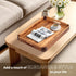 17 13 Inch Counter... x Acacia Wood Serving Tray with Handles, Decorative Wooden Tray Featuring Dark Walnut-Tone Curved