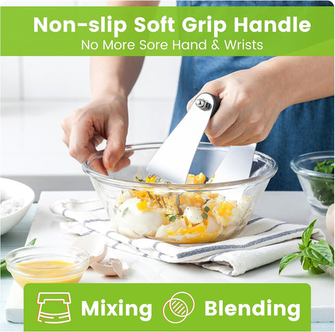 Spring Chef Dough Blender & Pastry Cutter Tool, Stainless Steel Pastry Blender & Bench Scraper for Baking