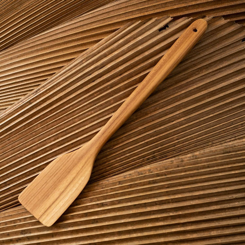 FAAY 18" Teak Long Wooden Spatula, Heavy Duty Stir Paddle for Cooking, Canning, Mixing, and Stirring