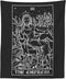 The Empress Tarot Card Tapestry (Black & White) - Gothic Halloween Home Decor Wall Hanging, Female Vampire (60" x 50")