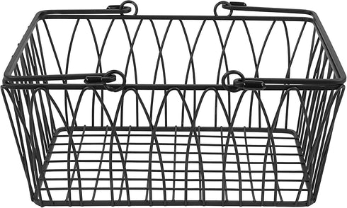 Spectrum Diversified Twist Storage Handles, Modern Farmhouse Wire Basket for Organizing Bathroom, Pantry & Craft Room,