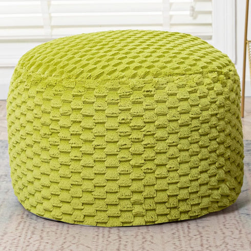 20x20x12 Inches Asuprui Fur Ottoman Stool Unstuffed Footstool Cover Floor Pouf Foot Rest Round Poof Seat Floor Bean Bag