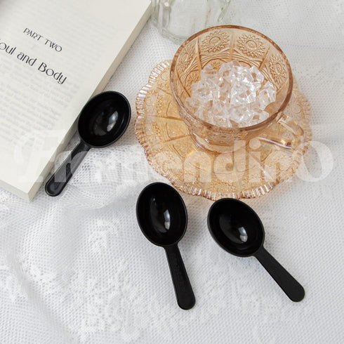 Framendino 10 Pack Plastic Coffee Measuring Spoons, Short Handle Scoops for Tea, Sugar, Cereal, Black