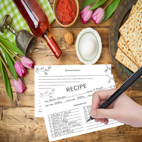 100 Count Recipe Cards, 4x6 Inch White Double-Sided Blank Cards for Weddings and Gifts