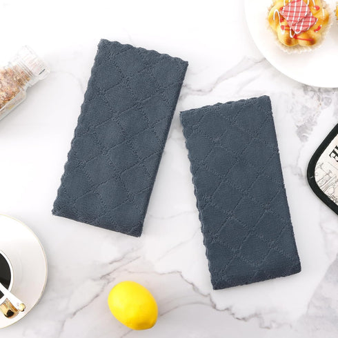 18 Pack (10 20 Inches, Homaxy Dish Towels for Kitchen x Dark Grey), Super Soft and Absorbent Coral Velvet Dish Cloths