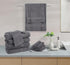 600 6 Set- 2 2 2 HILLFAIR Premium GSM - Piece Towel Bath, Hand & Washcloth - Grey Cotton Bath Towels - Machine