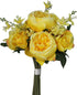 Admired By Nature 9 Stem Artificial Flowers English Rose Bud Spring Wedding Bouquet for Bride Bridesmaid, Yellow Floral
