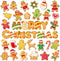 36 Pieces Christmas Magnets, Merry Christmas Fridge Magnet Stickers for Holiday Decoration (Gingerbread)