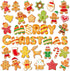 36 Pieces Christmas Magnets, Merry Christmas Fridge Magnet Stickers for Holiday Decoration (Gingerbread)