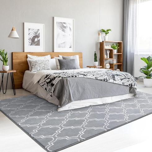 5x7 Chicrug Shag Geometric Modern Area Rug for Bedroom, Feet Memory Foam Indoor Carpet, Fluffy Rug for Living Room