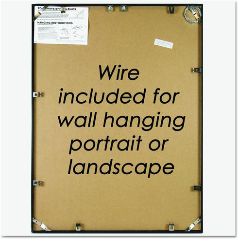 NuDell Metal Poster Frame, 18 x 24, Plastic Face, Black, 31222