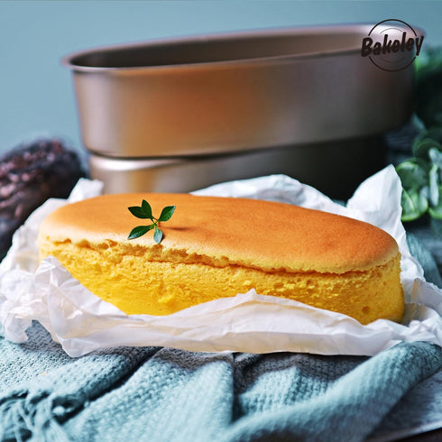 Ellipse Cheese Cake Pan, 8-Inch Non-Stick Oval Bakeware for Cake, Bread, and Meat, Champagne Gold