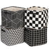 Sea Team Foldable Large Square Black and White Geometric Storage Bins, 100% Natural Linen & Cotton, Set of 4