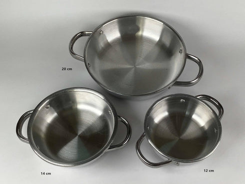4.7" Authentic Shakshuka Pan, 12cm Double Handle Aluminum Mini Saut Frying Pan