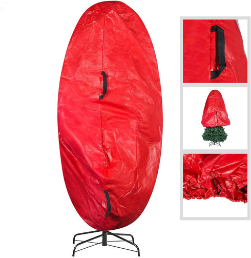 Elf Stor Premium Christmas Tree Cover in Holiday Red for 6 Ft Tree