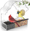 Window Bird Feeders for Outside, Clear Acrylic Bird Feeder with 3 Strong Adhesive Sheets for Wild Bird Watching