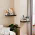16 Inch 8 Inch Set 2, Black Floating Shelves for Wall, Deep Floating Shelves of Wall Shelves for Bathroom Over Toilet