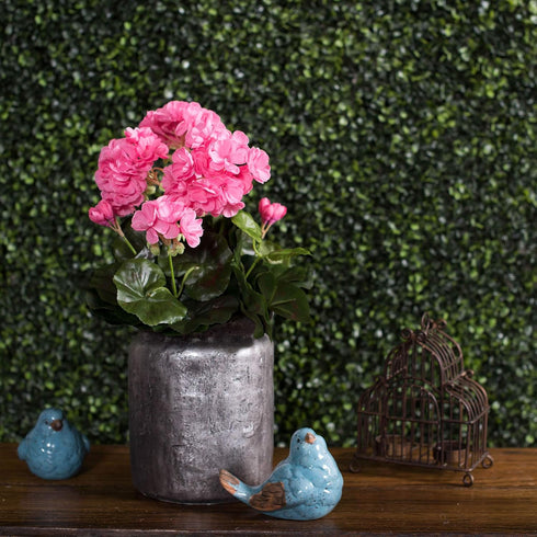 Vickerman Everyday Artificial Pink Geranium Bush 15.25" - Premium Faux Floral Decor for Weddings or Everyday